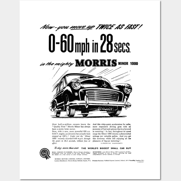 Vintage Morris Minor advert Wall Art by Random Railways